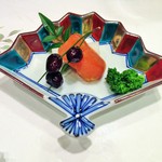 新ばし 星野 - からすみ大根と黒豆(201５.1)