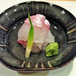 新ばし 星野 - 淡路の鯛のお造り(201５.1)