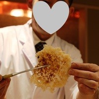 銀座 よし澤 - 最後におこげを出してくれます。ご主人、快く撮影に応じてください増した。