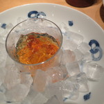 器楽亭 - スモークしたクリームチーズ豆腐、雲丹のジュレ