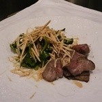 h Lien - フランス産鴨肉の自家燻製　クレソン　削ったフォアグラ　サラダ