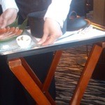 タワーズバー ベロビスト - スモークサーモンのサーヴィス