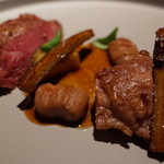 ライラ - イベリコ豚プルマのロースト サツマイモ 牛蒡 栗のニョッキ 2015.1.2x