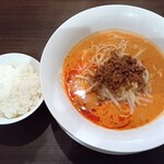 真心 - 特製担々麺の白ご飯セット＠９００円（税込）