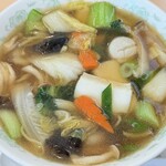 勘六 - 料理写真:什錦窩麺 （海鮮と野菜の五目そば 醤油味）　１０８０円　(2026/02)