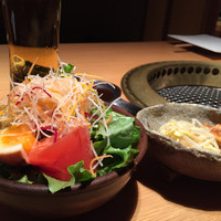 はなもんや - Aコースのサラダとキムチ&豆もやし