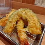 天麩羅こむぎ - 野菜は大きいです｡