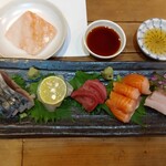 杉むら - 鯖、八角、もうかの星、渥美サーモン、カンパチ盛り合わせ