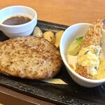 ステーキガスト - ハンバーグ&プリプリ大海老フライ1352円