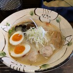 いち井 - 味玉、海老ワンタンプラス