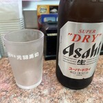 元禄寿司 - ドリンク写真:瓶ビール 中(アサヒスーパードライ) 1本目