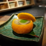 銀座 座屋 - 鼈(すっぽん)と下仁田葱 百合根の柚子釜蒸し 2015.1.2x