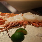 銀座 座屋 - 赤座海老 炭火でさっと炙って 2015.1.2x