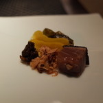 銀座 座屋 - ご飯のおかず 鰹の藁焼きの粕漬け 鰹の佃煮 香の物 2015.1.2x