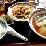 大雅 - 日替ランチ（鶏のピリ辛炒め）+100円でラーメン付