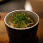 銀座 座屋 - 冬野菜の揚げ出し 九条葱 ほぐした伊勢海老 紫ブロッコリー 人参 蓮根 蕪 2015.1.2x