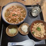 手打ちそば みや川 - 桜海老のみぞれかけ蕎麦と炊き込みご飯