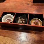 ジビエ料理 あまからくまから - 左から、とど、キョン、蝦夷鹿