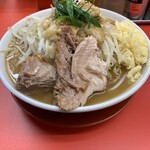 大ちゃんラーメン - ラーメン醤油、麺300g、野菜増し、にんにく増し、脂増し！ 1100円！