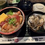 回転寿したかくら - まかない丼+貝汁