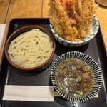 天吉屋 - 鴨つけうどんと海老と野菜の小天丼　うどんハーフ