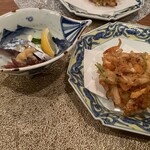 八千代亭 - しめ鯖とかき揚げ
