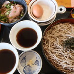 久兵衛屋 - 料理写真:ざるそば ミニローストビーフ丼ランチ（そば特盛）