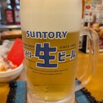 呑み食い歌処 一平 - サントリー生ビール600円
