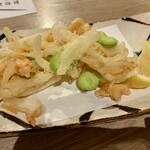 蔵々 - 海老とそら豆のかき揚げ♡