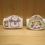 神保町 傳 - 箸の包み紙：こたつねこ＆雪だるまねこ