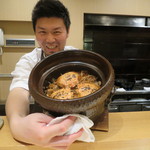 神保町 傳 - 食事：帆立貝ご飯、香箱蟹ご飯