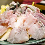 きくち - 2015．01　ふぐしゃぶ　アラ、野菜