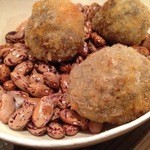 サーモンアンドトラウト - 鹿挽肉のスコッチエッグ　器はダチョウの卵の殻