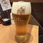 うなぎ処 柳川屋 - 生ビール(エビス)
