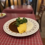 洋食キムラ - オムレツプレーン　ドミグラスとホワイトソースの2種添え