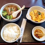 慶和楼 - 海老玉子と醤油麺（小）セット