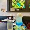 喫茶 水鯨 - クリームソーダのブルー750円　　グラスは『禁煙室』で使用されていた物のレプリカ