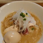 つくばらーめん 鬼者語 - 鶏と水（濃厚）味玉付
