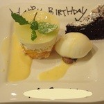 レストラン　エスカリエ - ラ・フランスのムース、ココナッツのシャーベット