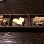 和浦酒場 - クリームチーズ　味噌漬け　粕漬け等　３種盛り