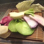 ダイナミックキッチン＆バー 燦 - 定番のお通しの野菜たち2015/1月