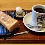 おかげ庵 - 料理写真:モーニングサービス(トーストセット)、ブレンド珈琲(ホット)