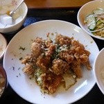 Fukuyuu No Ie - 唐揚げの薬味ソースかけ定食(通常750円＋税)