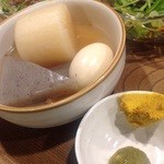 もつ焼き ねぎぼうず - H27.1.28 おでん(たまご・大根・蒟蒻)