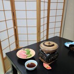 望山亭 ことぶき - 仕切りの中で静かにいただきました