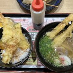 資さんうどん - しあわせセット(ミニ肉ごぼ天うどん＋ミニ大海老天丼)