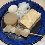 資さんうどん - おでん5種(牛すぎ・だいこん・たまご・厚揚げ・しらたき)