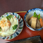 陶路子 - さつまいも海老グラタン、いもがらとあぶらあげの煮物