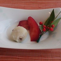 日本料理 旬彩 - 甘味はりんごのコンポートとおもち
