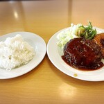 ジョイフル - 料理写真:日替わり(金)ハンバーグとコロッケランチ
